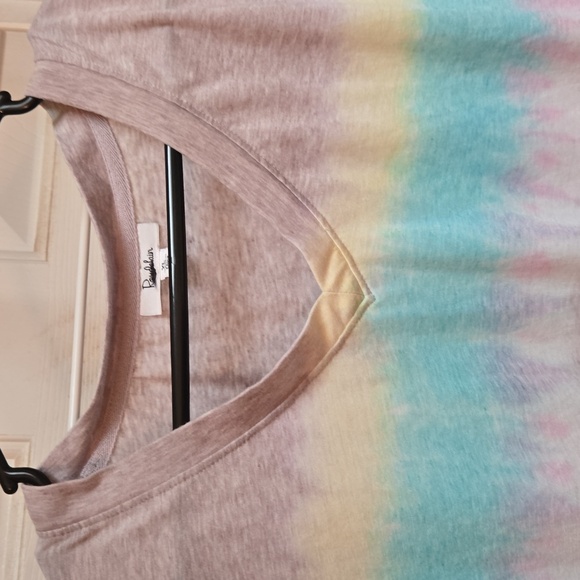 Multicolored Crop Tee with V-Neck and Relaxed Fit - Picture 5 of 7